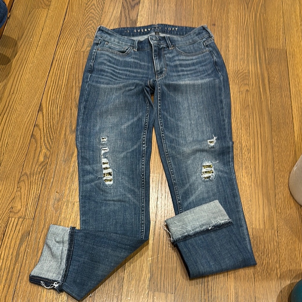 WHBM Blue Distressed Jeans